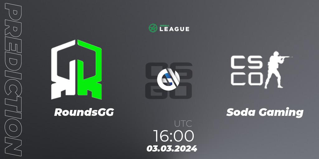 RoundsGG - Soda Gaming: Maç tahminleri. 03.03.2024 at 16:00, Counter-Strike (CS2), ESEA Season 48: Advanced Division - Europe