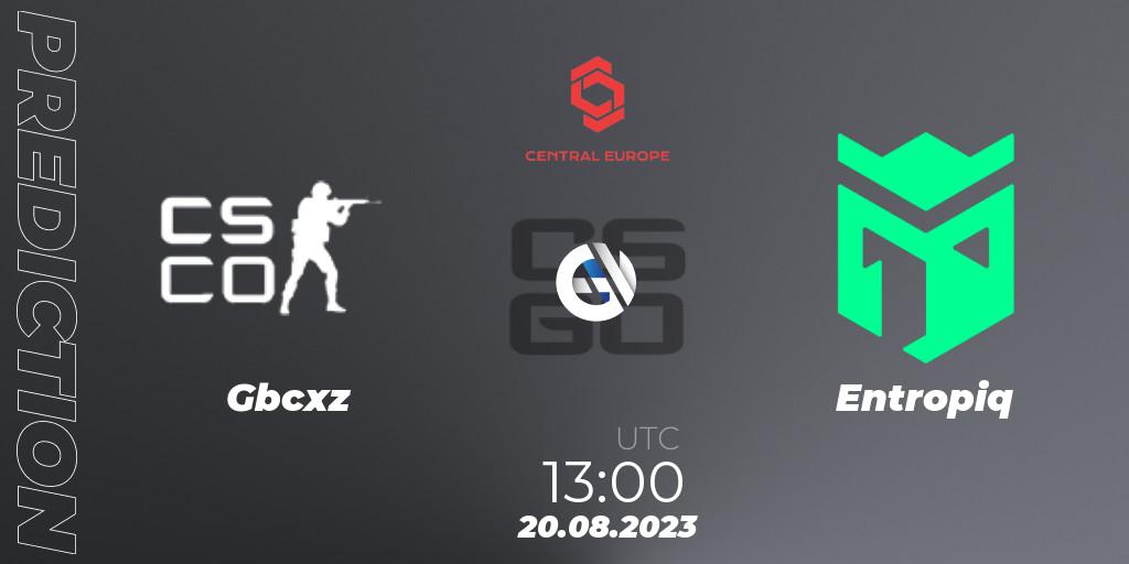 Gbcxz - Entropiq: Maç tahminleri. 20.08.2023 at 13:00, Counter-Strike (CS2), CCT Central Europe Series #8: Open Qualifier
