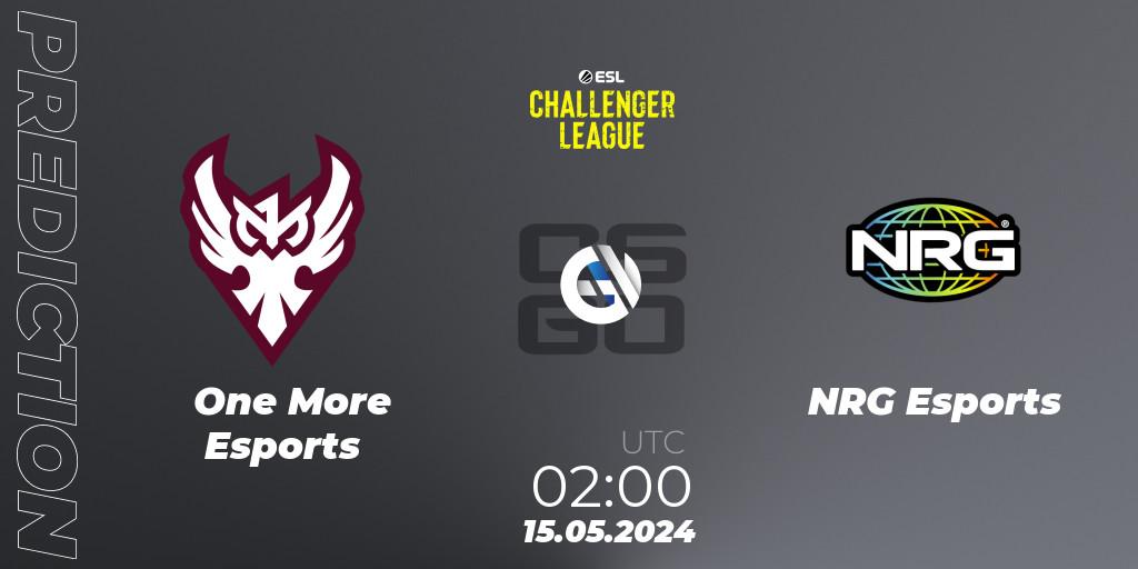 One More Esports - NRG Esports: Maç tahminleri. 15.05.2024 at 02:00, Counter-Strike (CS2), ESL Challenger League Season 47: North America