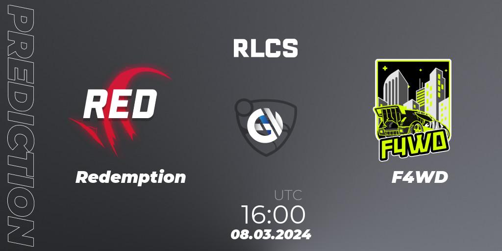 Redemption - F4WD: Maç tahminleri. 08.03.2024 at 16:00, Rocket League, RLCS 2024 - Major 1: Europe Open Qualifier 3