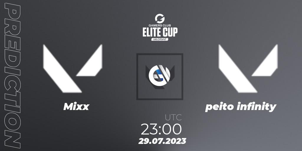 Mixx - peito infinity: Maç tahminleri. 29.07.2023 at 23:00, VALORANT, Gamers Club Elite Cup 2023