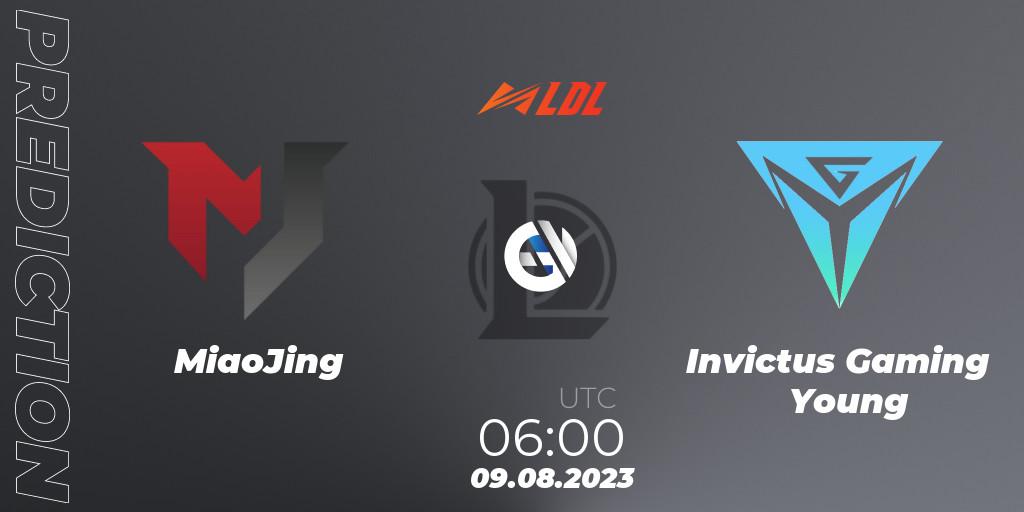 MiaoJing - Invictus Gaming Young: Maç tahminleri. 09.08.2023 at 06:00, LoL, LDL 2023 - Playoffs