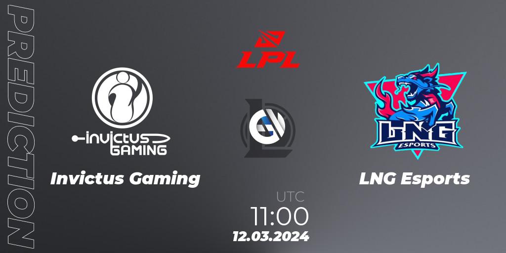 Invictus Gaming - LNG Esports: Maç tahminleri. 12.03.2024 at 11:00, LoL, LPL Spring 2024 - Group Stage