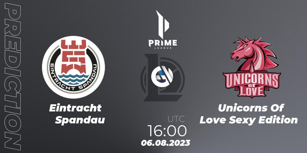 Eintracht Spandau - Unicorns Of Love Sexy Edition: Maç tahminleri. 06.08.2023 at 16:00, LoL, Prime League Summer 2023 - Playoffs