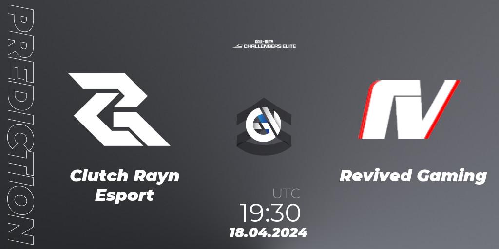Clutch Rayn Esport - Revived Gaming: Maç tahminleri. 18.04.2024 at 19:30, Call of Duty, Call of Duty Challengers 2024 - Elite 2: EU