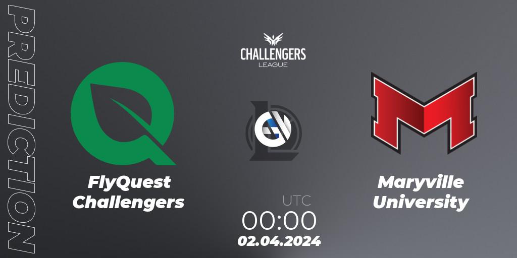 FlyQuest Challengers - Maryville University: Maç tahminleri. 02.04.24, LoL, NACL 2024 Spring - Playoffs