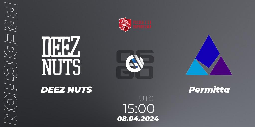 DEEZ NUTS - Permitta: Maç tahminleri. 08.04.2024 at 15:00, Counter-Strike (CS2), Polska Liga Esportowa 2024: Split #1