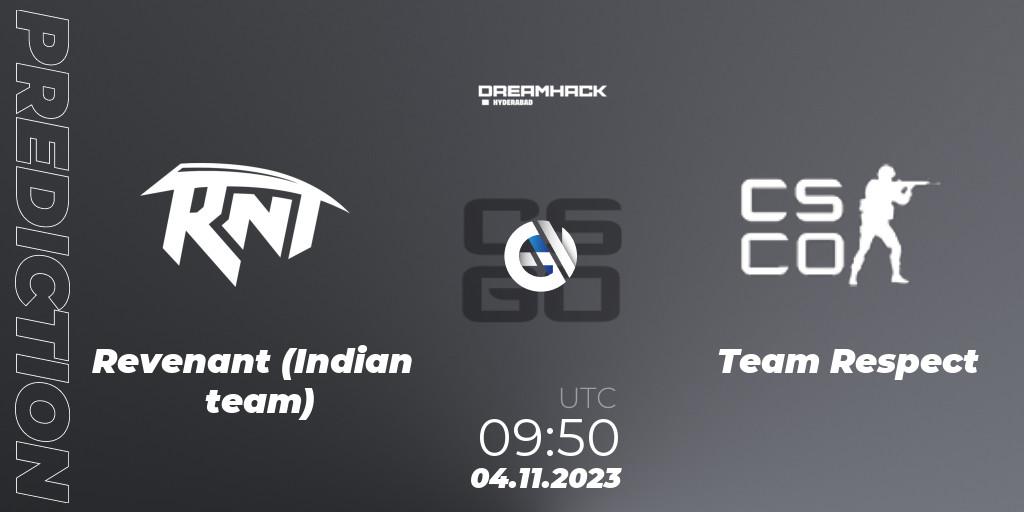 Revenant (Indian team) - Team Respect: Maç tahminleri. 04.11.2023 at 08:45, Counter-Strike (CS2), DreamHack Hyderabad Invitational 2023