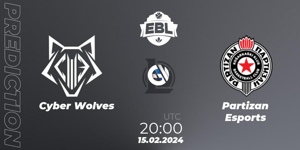 Cyber Wolves - Partizan Esports: Maç tahminleri. 15.02.24, LoL, Esports Balkan League Season 14