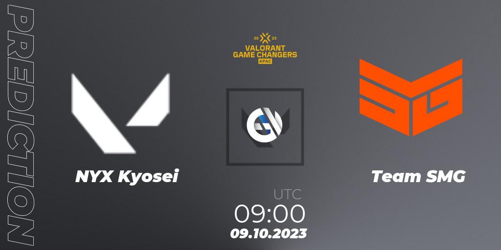 NYX Kyosei - Team SMG: Maç tahminleri. 09.10.2023 at 09:00, VALORANT, VCT 2023: Game Changers APAC Elite