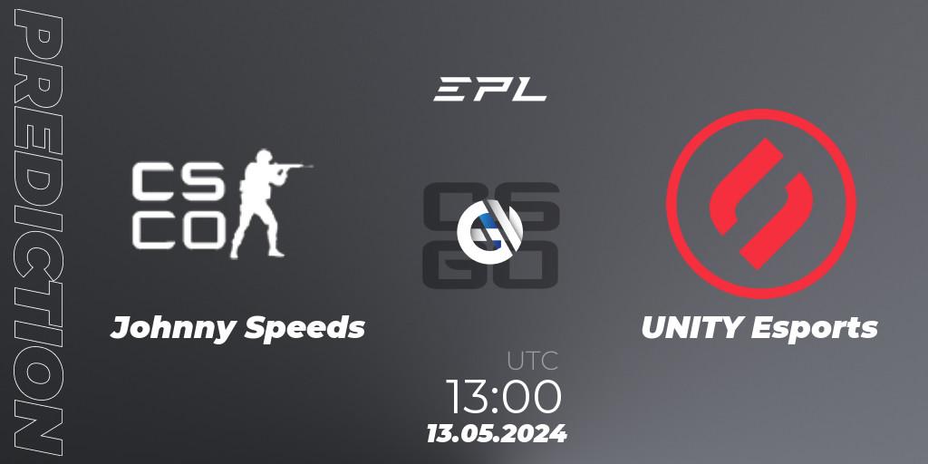 Johnny Speeds - UNITY Esports: Maç tahminleri. 13.05.2024 at 13:00, Counter-Strike (CS2), European Pro League Season 17: Division 2