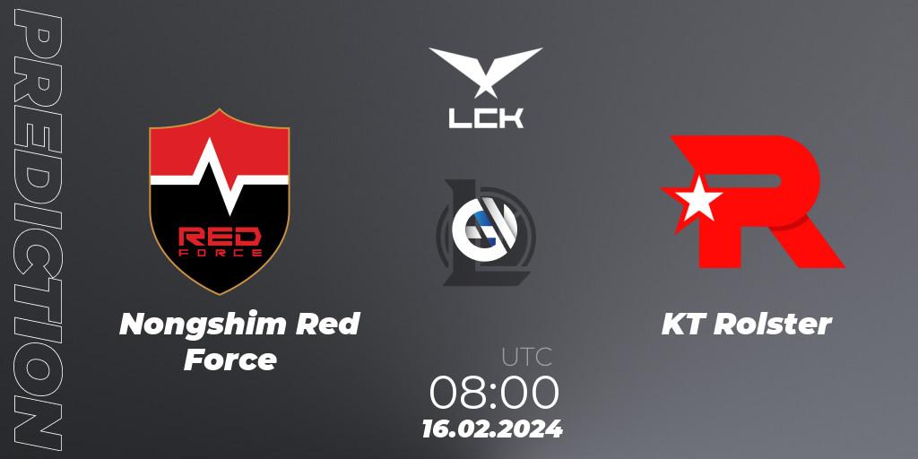 Nongshim Red Force - KT Rolster: Maç tahminleri. 16.02.2024 at 08:00, LoL, LCK Spring 2024 - Group Stage