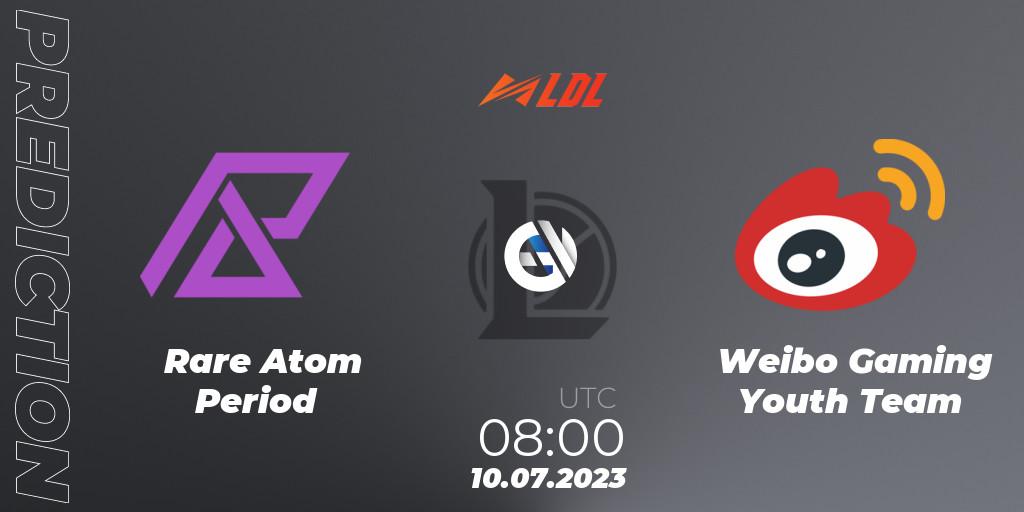 Rare Atom Period - Weibo Gaming Youth Team: Maç tahminleri. 10.07.2023 at 08:45, LoL, LDL 2023 - Regular Season - Stage 3