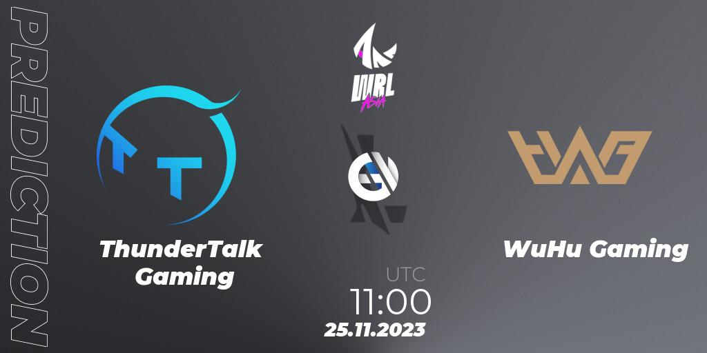 ThunderTalk Gaming - WuHu Gaming: Maç tahminleri. 25.11.2023 at 11:00, Wild Rift, WRL Asia 2023 - Season 2 - Regular Season