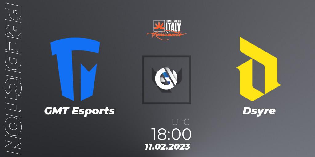 GMT Esports - Dsyre: Maç tahminleri. 11.02.23, VALORANT, VALORANT Challengers 2023 Italy: Rinascimento Split 1