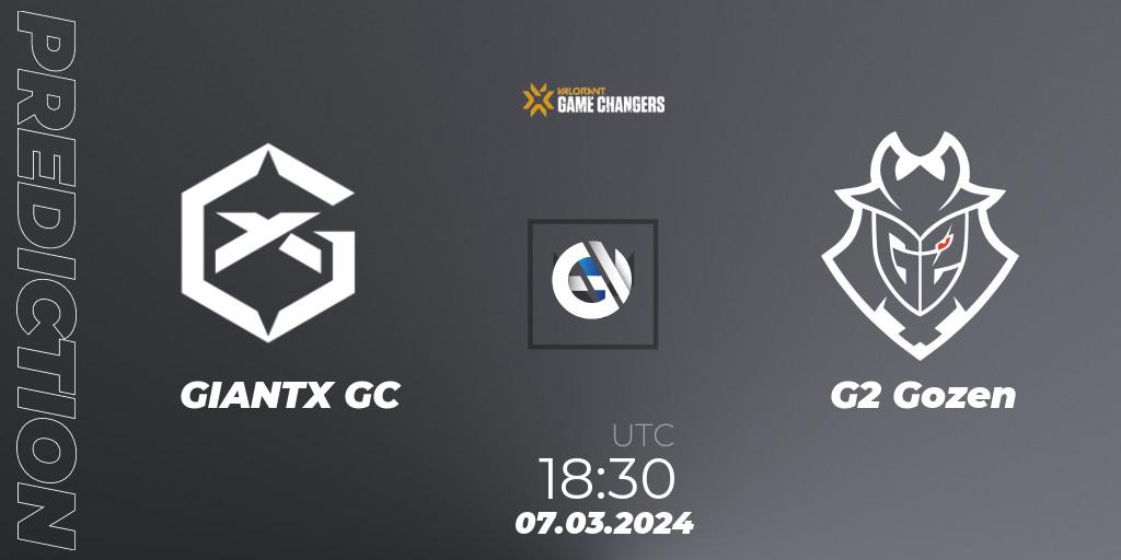 GIANTX GC - G2 Gozen: Maç tahminleri. 07.03.2024 at 18:30, VALORANT, VCT 2024: Game Changers EMEA Stage 1