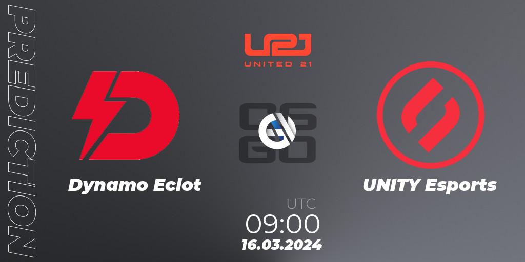 Dynamo Eclot - UNITY Esports: Maç tahminleri. 16.03.2024 at 09:00, Counter-Strike (CS2), United21 Season 13