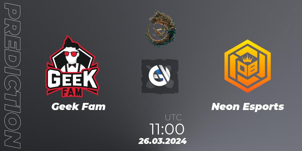 Geek Fam - Neon Esports: Maç tahminleri. 26.03.24, Dota 2, PGL Wallachia Season 1: Southeast Asia Closed Qualifier