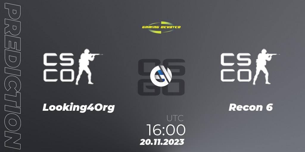 Looking4Org - Recon 6: Maç tahminleri. 20.11.2023 at 16:00, Counter-Strike (CS2), Gaming Devoted Become The Best