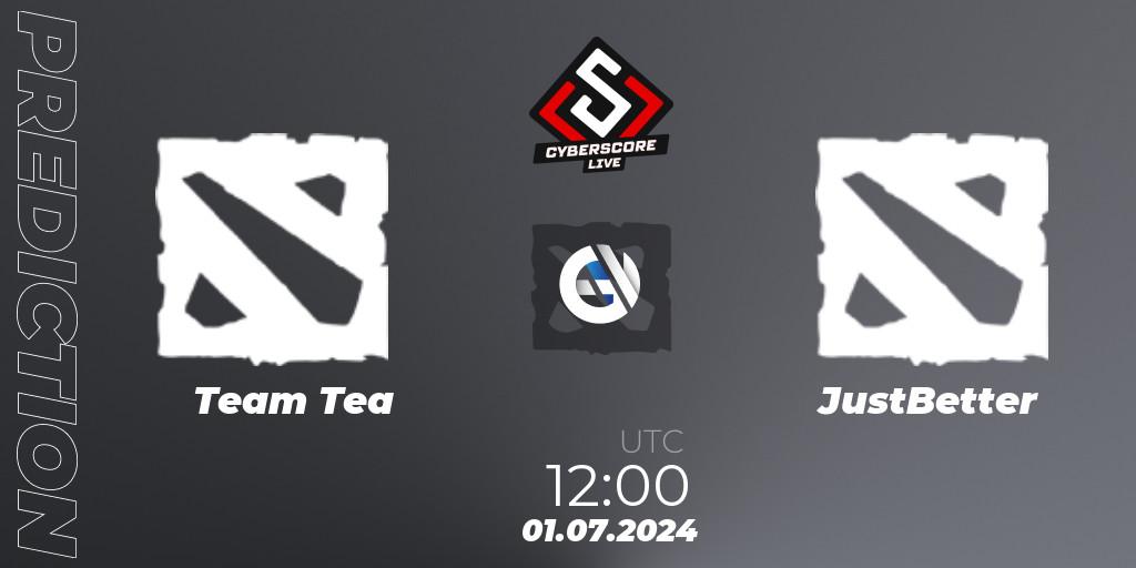 Team Tea - JustBetter: Maç tahminleri. 08.07.2024 at 18:00, Dota 2, CyberScore Cup