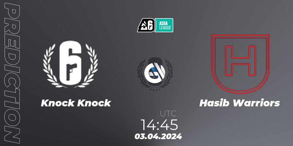 Knock Knock - Hasib Warriors: Maç tahminleri. 03.04.2024 at 14:45, Rainbow Six, Asia League 2024 - Stage 1