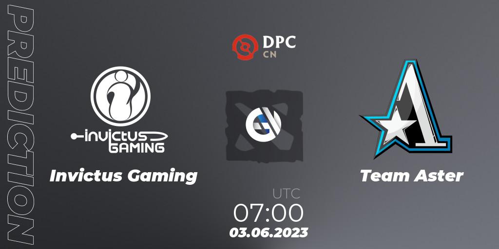 Invictus Gaming - Team Aster: Maç tahminleri. 03.06.23, Dota 2, DPC 2023 Tour 3: CN Division I (Upper)