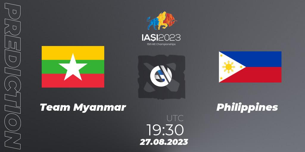 Team Myanmar - Philippines: Maç tahminleri. 27.08.2023 at 20:30, Dota 2, IESF World Championship 2023