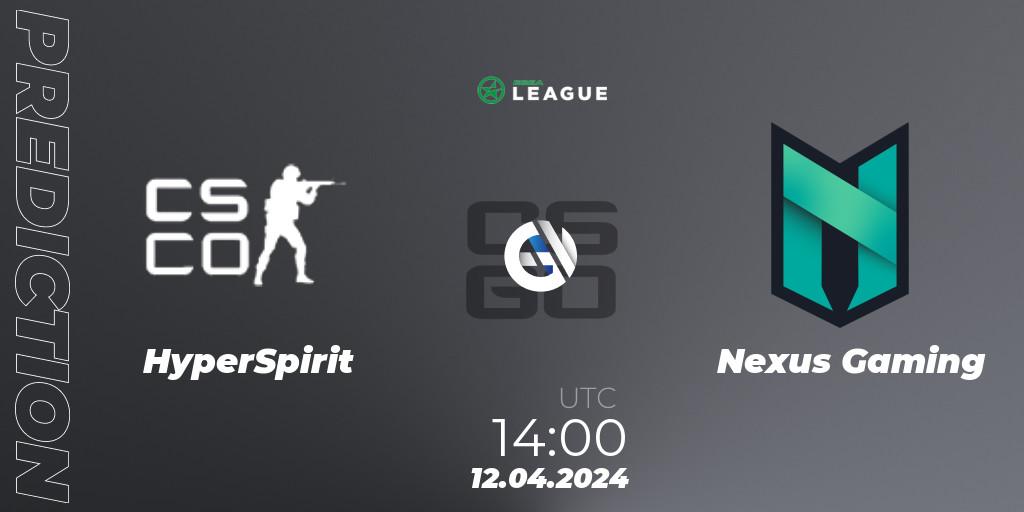 HyperSpirit - Nexus Gaming: Maç tahminleri. 12.04.2024 at 14:00, Counter-Strike (CS2), ESEA Season 49: Advanced Division - Europe