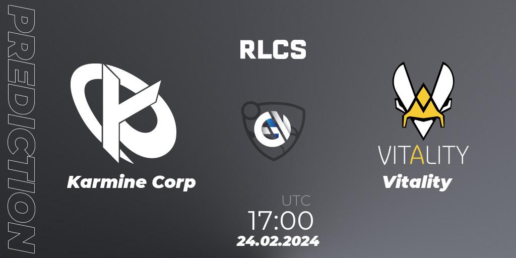 Karmine Corp - Vitality: Maç tahminleri. 24.02.24, Rocket League, RLCS 2024 - Major 1: Europe Open Qualifier 2