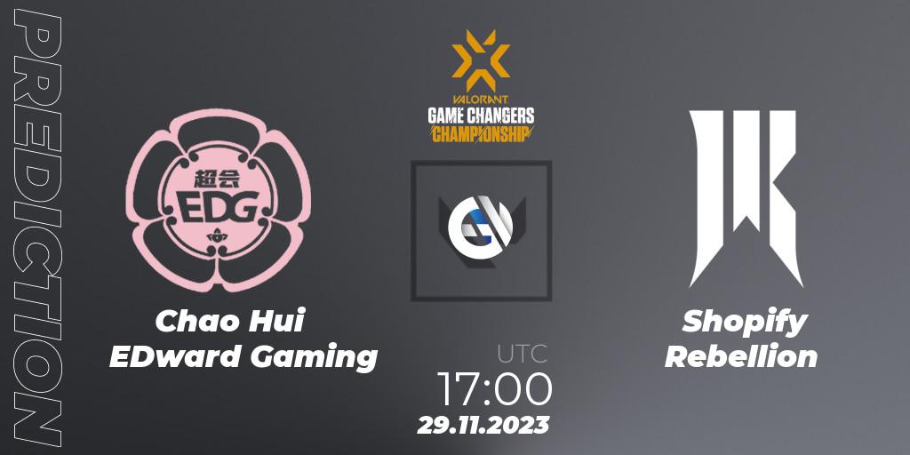 Chao Hui EDward Gaming - Shopify Rebellion: Maç tahminleri. 29.11.2023 at 17:15, VALORANT, VCT 2023: Game Changers Championship