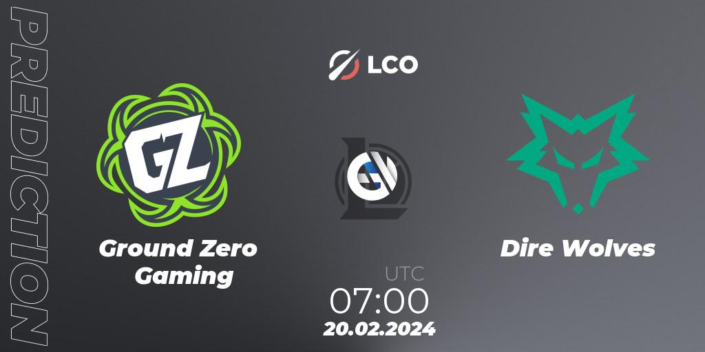Ground Zero Gaming - Dire Wolves: Maç tahminleri. 20.02.2024 at 07:00, LoL, LCO Split 1 2024 - Group Stage