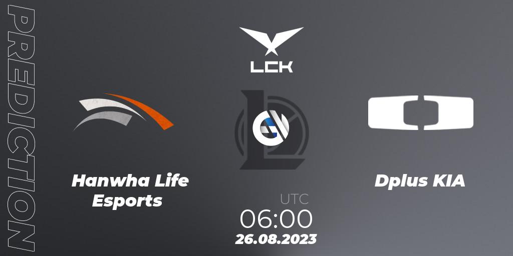 Hanwha Life Esports - Dplus KIA: Maç tahminleri. 26.08.2023 at 06:00, LoL, LCK Regional Finals 2023