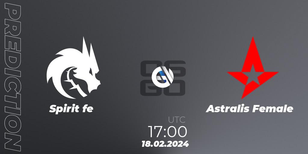 Spirit fe - Astralis Female: Maç tahminleri. 18.02.2024 at 17:00, Counter-Strike (CS2), ESL Impact League Season 5: European Division - Open Qualifier #2