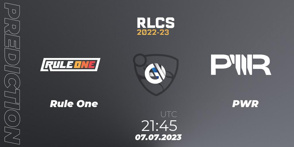 Rule One - PWR: Maç tahminleri. 07.07.2023 at 22:00, Rocket League, RLCS 2022-23 Spring Major