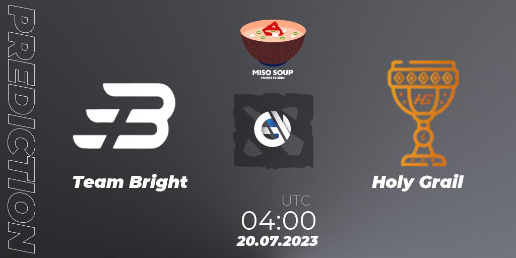 Team Bright - Holy Grail: Maç tahminleri. 20.07.2023 at 04:04, Dota 2, Moon Studio Miso Soup