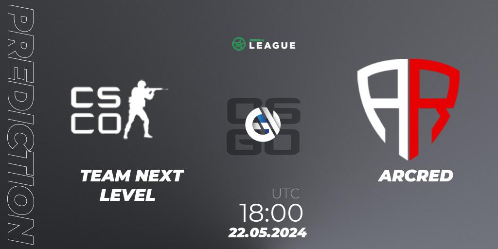 TEAM NEXT LEVEL - ARCRED: Maç tahminleri. 22.05.2024 at 18:00, Counter-Strike (CS2), ESEA Season 49: Advanced Division - Europe