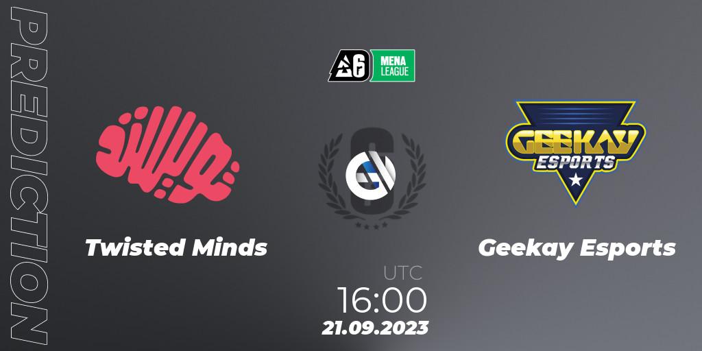 Twisted Minds - Geekay Esports: Maç tahminleri. 21.09.2023 at 16:00, Rainbow Six, MENA League 2023 - Stage 2