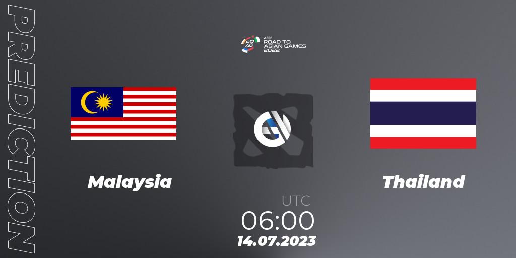 Malaysia - Thailand: Maç tahminleri. 14.07.2023 at 06:00, Dota 2, 2022 AESF Road to Asian Games - Southeast Asia