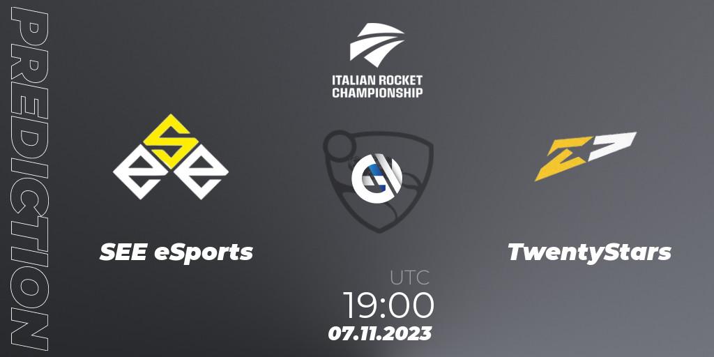 SEE eSports - TwentyStars: Maç tahminleri. 07.11.2023 at 19:00, Rocket League, Italian Rocket Championship Season 11Serie A Relegation