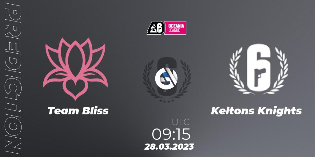 Team Bliss - Keltons Knights: Maç tahminleri. 28.03.2023 at 09:15, Rainbow Six, Oceania League 2023 - Stage 1