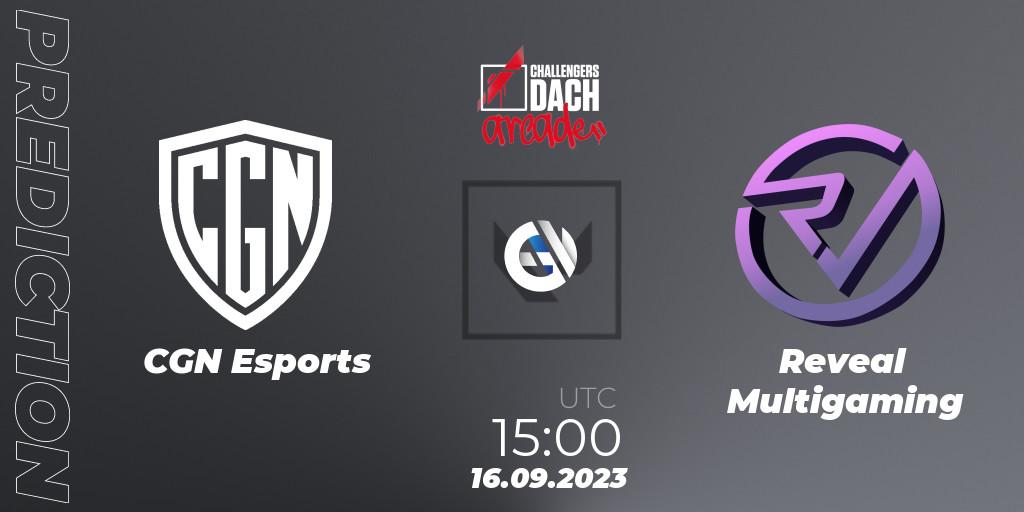 CGN Esports - Reveal Multigaming: Maç tahminleri. 16.09.2023 at 15:00, VALORANT, VALORANT Challengers 2023 DACH: Arcade