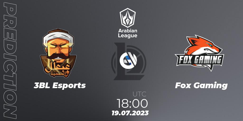 3BL Esports - Fox Gaming: Maç tahminleri. 19.07.23, LoL, Arabian League Summer 2023 - Group Stage