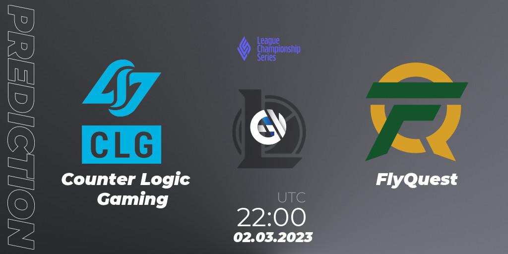 Counter Logic Gaming - FlyQuest: Maç tahminleri. 17.02.2023 at 22:00, LoL, LCS Spring 2023 - Group Stage
