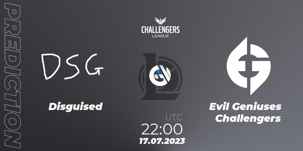 Disguised - Evil Geniuses Challengers: Maç tahminleri. 17.06.2023 at 20:00, LoL, North American Challengers League 2023 Summer - Group Stage