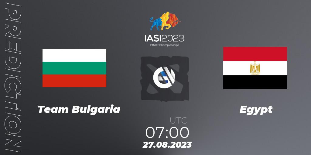 Team Bulgaria - Egypt: Maç tahminleri. 27.08.2023 at 10:00, Dota 2, IESF World Championship 2023