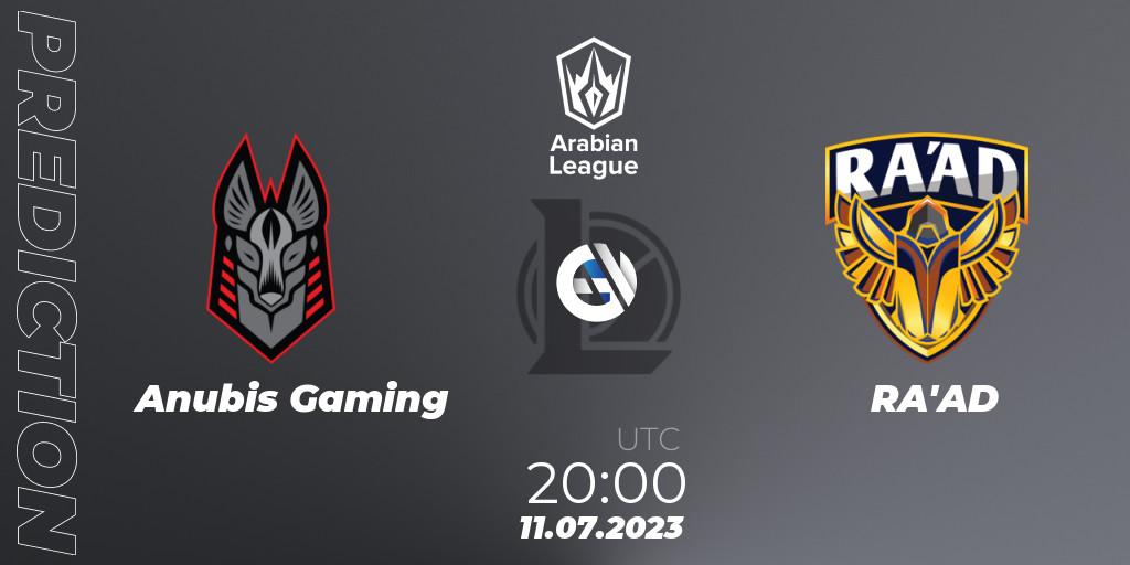 Anubis Gaming - RA'AD: Maç tahminleri. 11.07.2023 at 20:00, LoL, Arabian League Summer 2023 - Group Stage