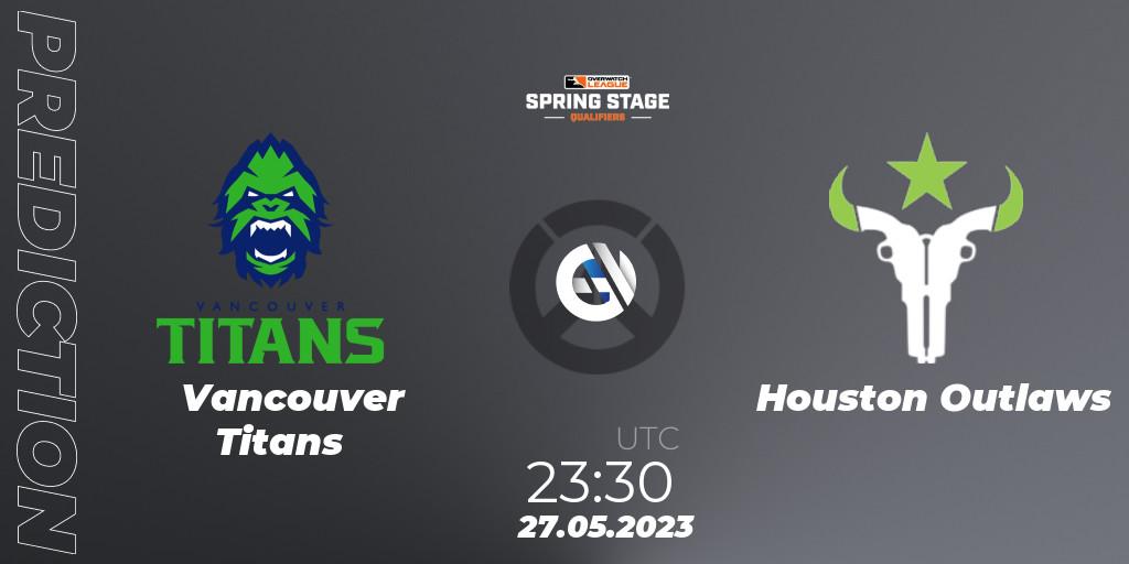 Vancouver Titans - Houston Outlaws: Maç tahminleri. 27.05.2023 at 23:45, Overwatch, OWL Stage Qualifiers Spring 2023 West