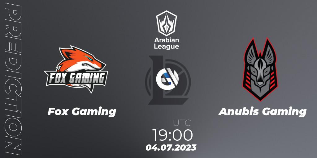 Fox Gaming - Anubis Gaming: Maç tahminleri. 04.07.2023 at 19:00, LoL, Arabian League Summer 2023 - Group Stage