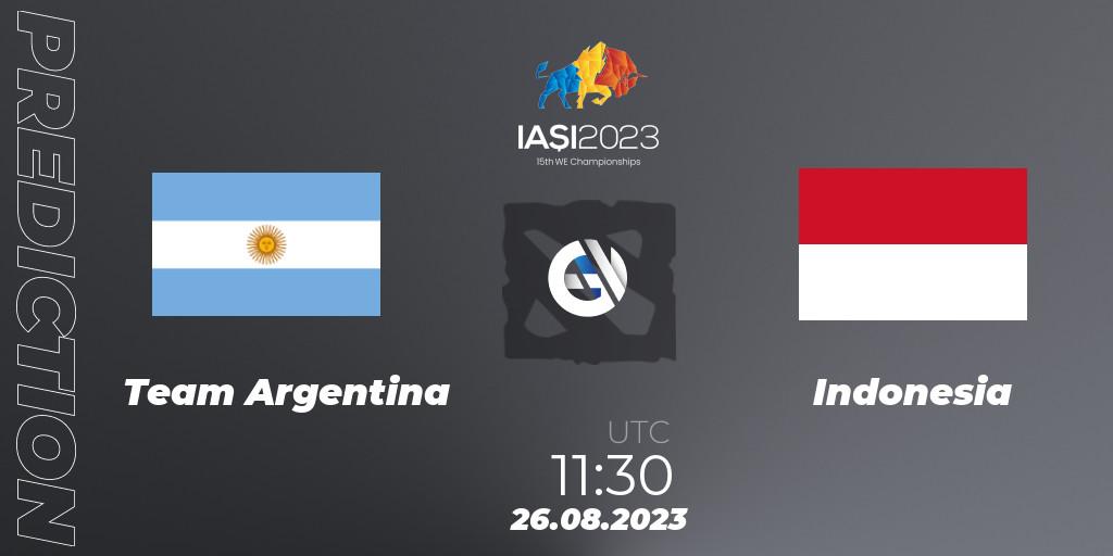 Team Argentina - Indonesia: Maç tahminleri. 26.08.2023 at 19:30, Dota 2, IESF World Championship 2023