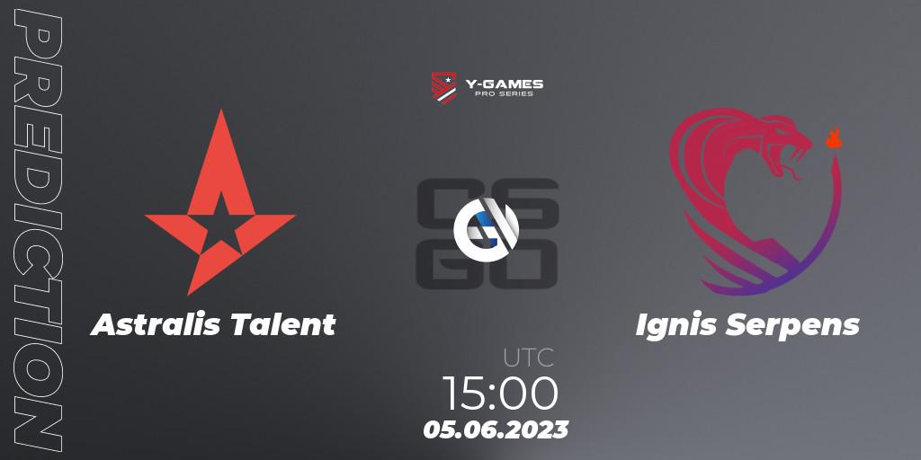 Astralis Talent - Ignis Serpens: Maç tahminleri. 05.06.23, CS2 (CS:GO), Y-Games PRO Series 2023
